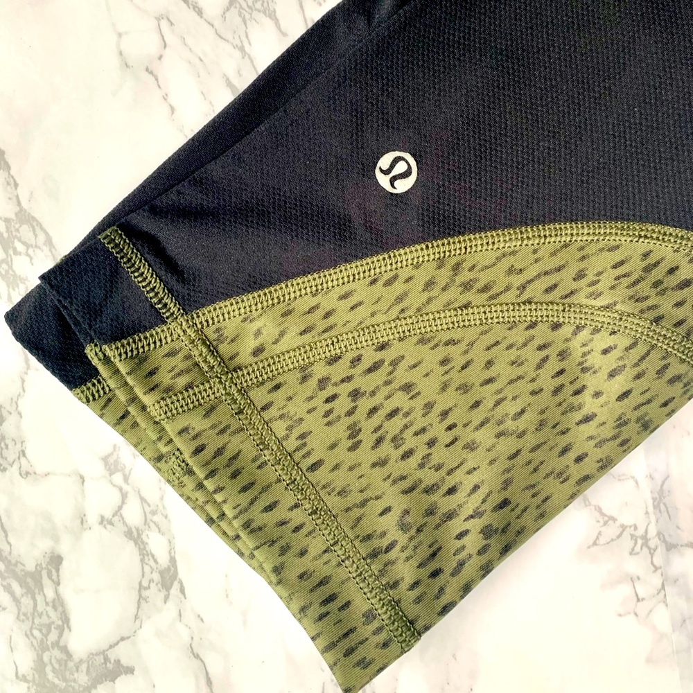 lulu lemon crop leggings olive green capri